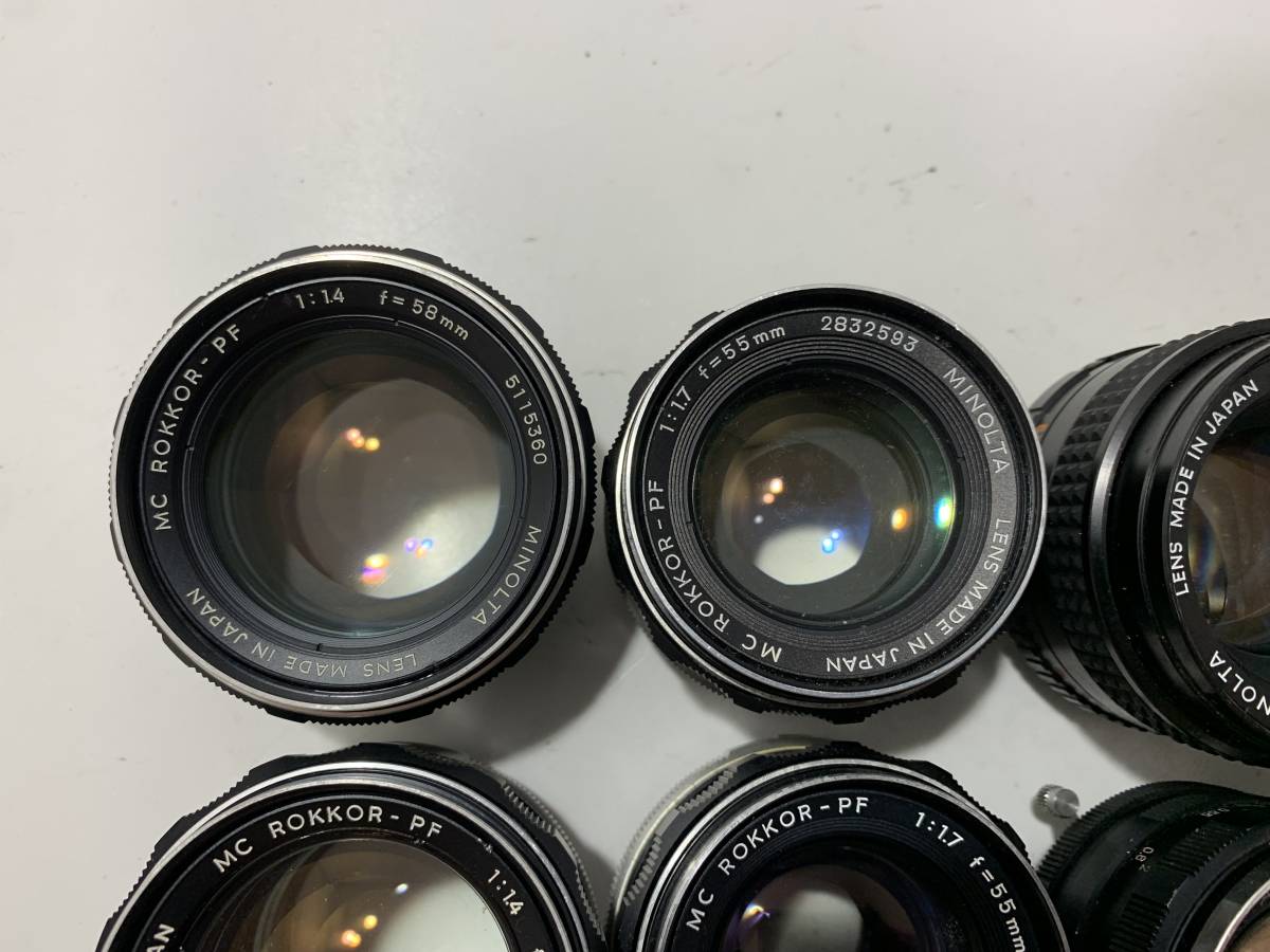 58mm MINOLTA ROKKOR-PF 美品・動作OKミノルタ ソニー用アダプター付属