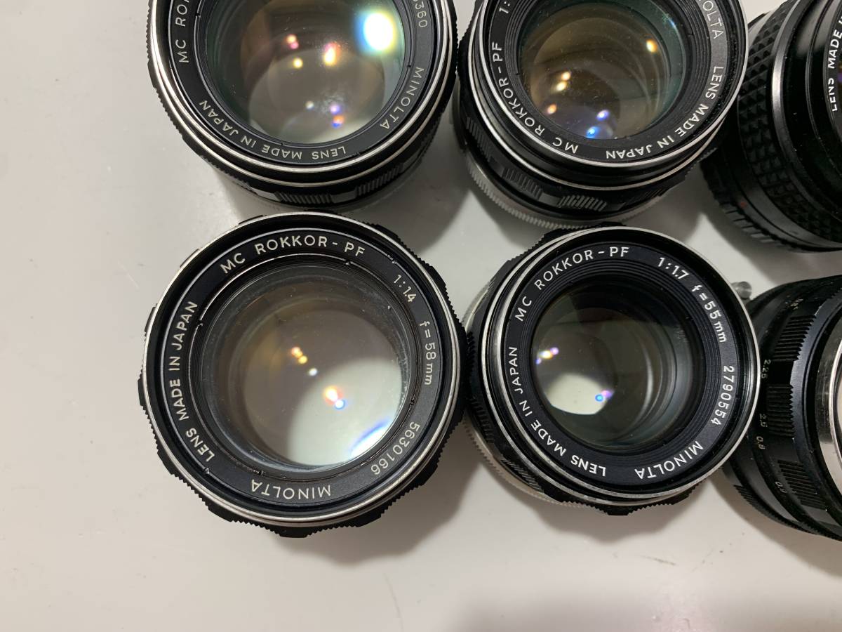 58mm MINOLTA ROKKOR-PF 美品・動作OKミノルタ ソニー用アダプター付属