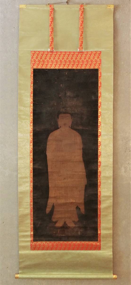 阿弥陀如来像 掛軸 絹本金泥彩色画 来迎図 仏画 仏教美術 古写経 仏教