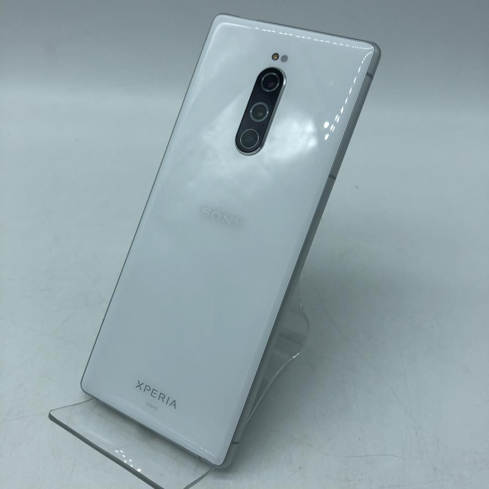 中古】【au】SONY Xperia1 SOV40 6GB+64GB ホワイト SIM解