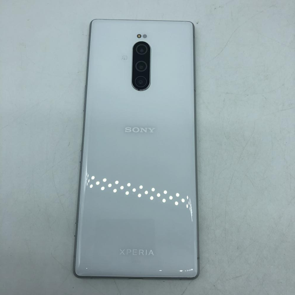 中古】【au】SONY Xperia1 SOV40 6GB+64GB ホワイト SIM解