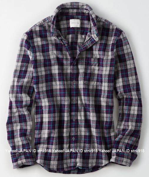  〓ラスト アメリカンイーグル/US S/AE チェックネルシャツ/Purple(Mサイズ)｜売買されたオークション情報、yahooの商品情報をアーカイブ公開 - オークファン 長袖シャツ一般