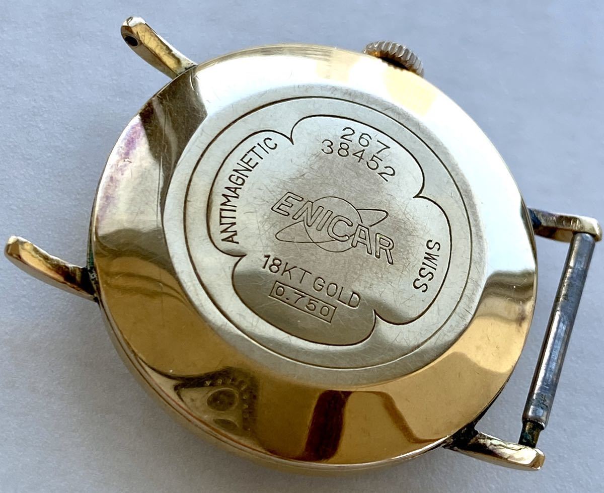 1円〜 S 流通少 金無垢 18K YG エニカ ENICAR ウルトラソニック 38452 