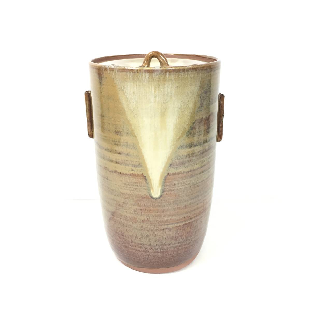 ▽高取焼 耳付 細水指 高取喜恵 水器 茶道具 茶道 陶磁 工芸品 骨董品