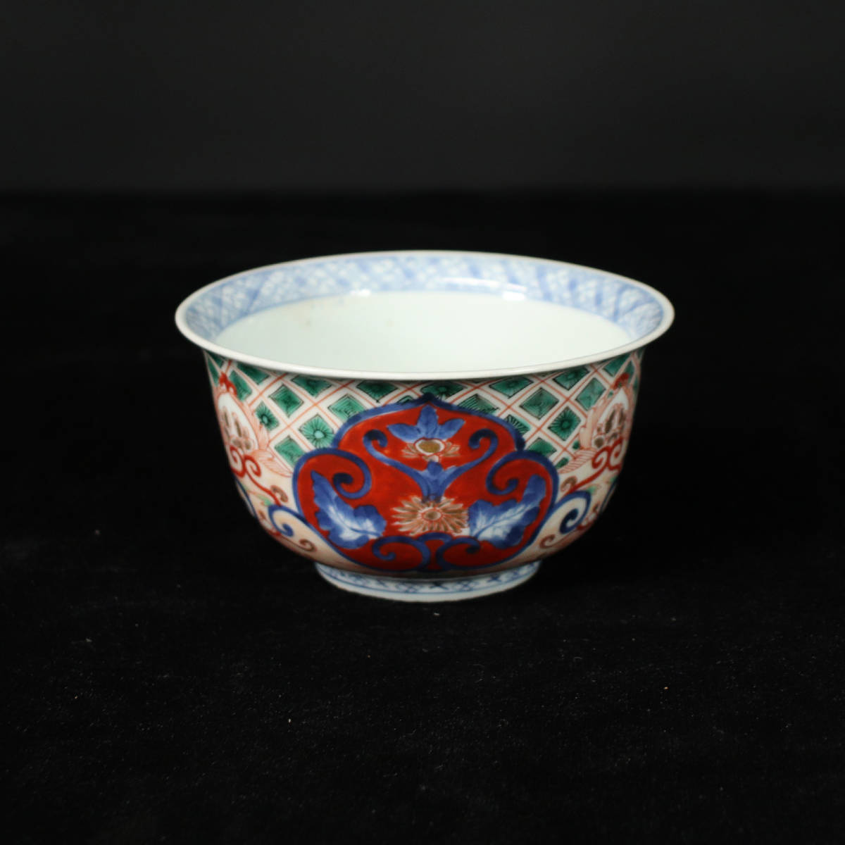 大聖寺伊万里 金襴手 春寒鉢 AS-fbtx 膾皿 花鳥紋の図 窓絵