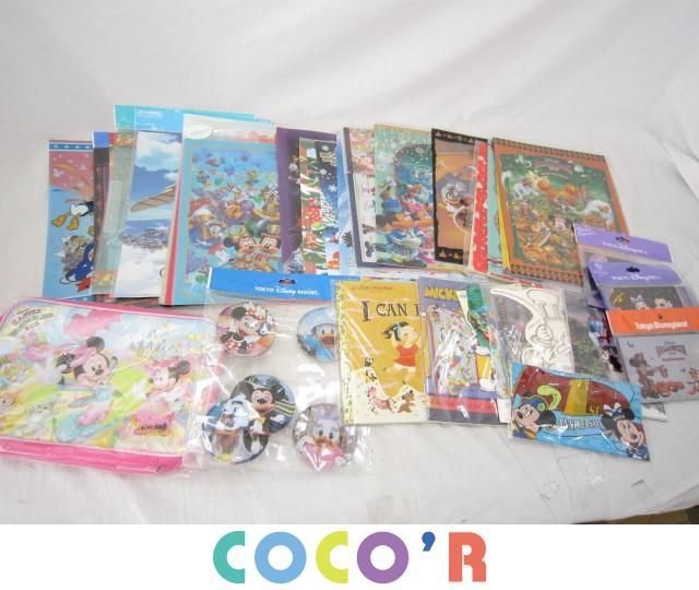 【同梱可】中古品 ディズニー ミッキー ミニー 他 クリアファイル ポストカード コースター 実写 等 グッズセット