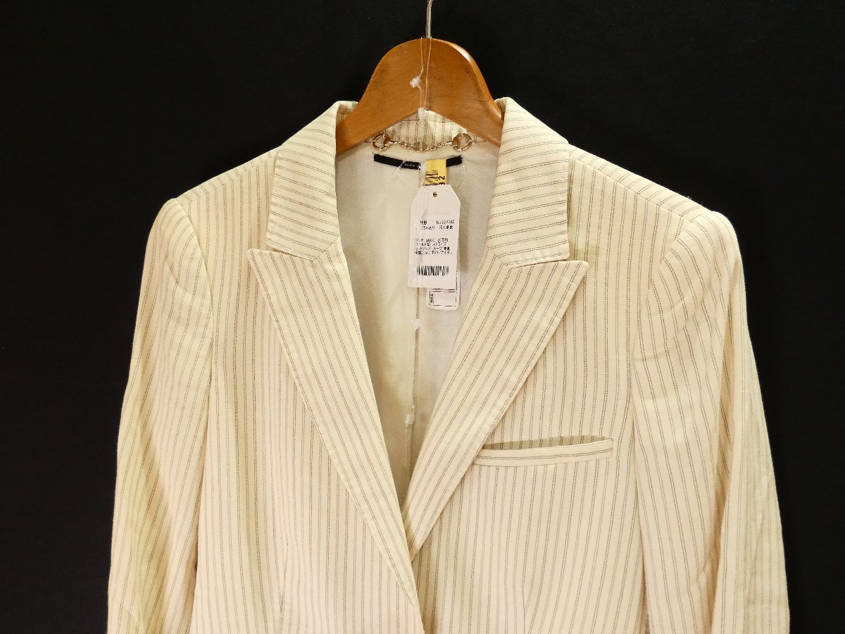グッチ GUCCI 25万円 ゴールド釦 ストライプ セットアップ スーツ 春夏