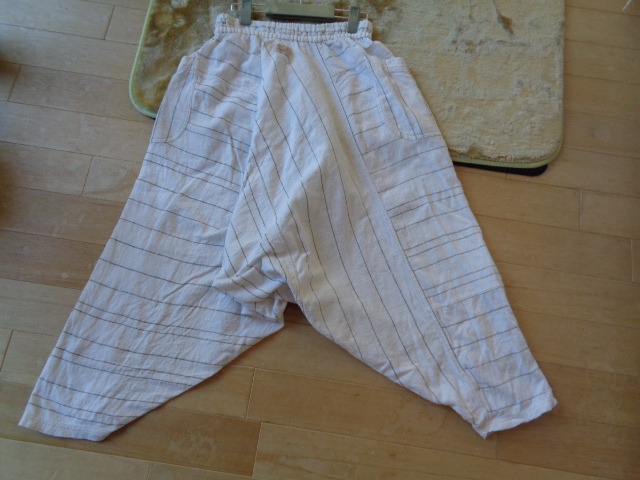うさとの服 USATO 手紬 サルエルパンツ 4 白ベース サルエルパンツ