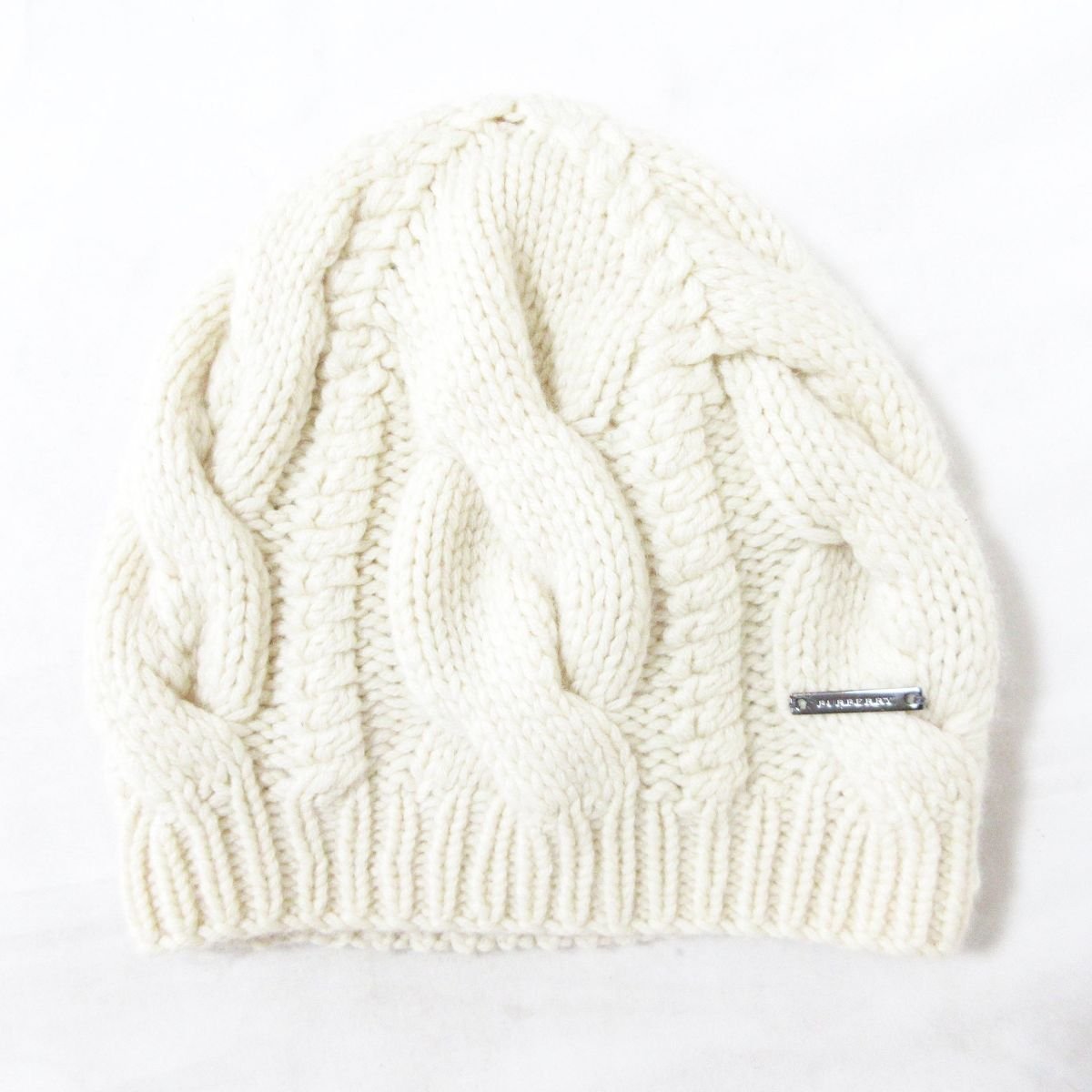 人気，新品 美品 BURBERRY バーバリー カシミヤブレンド 帽子 ニット