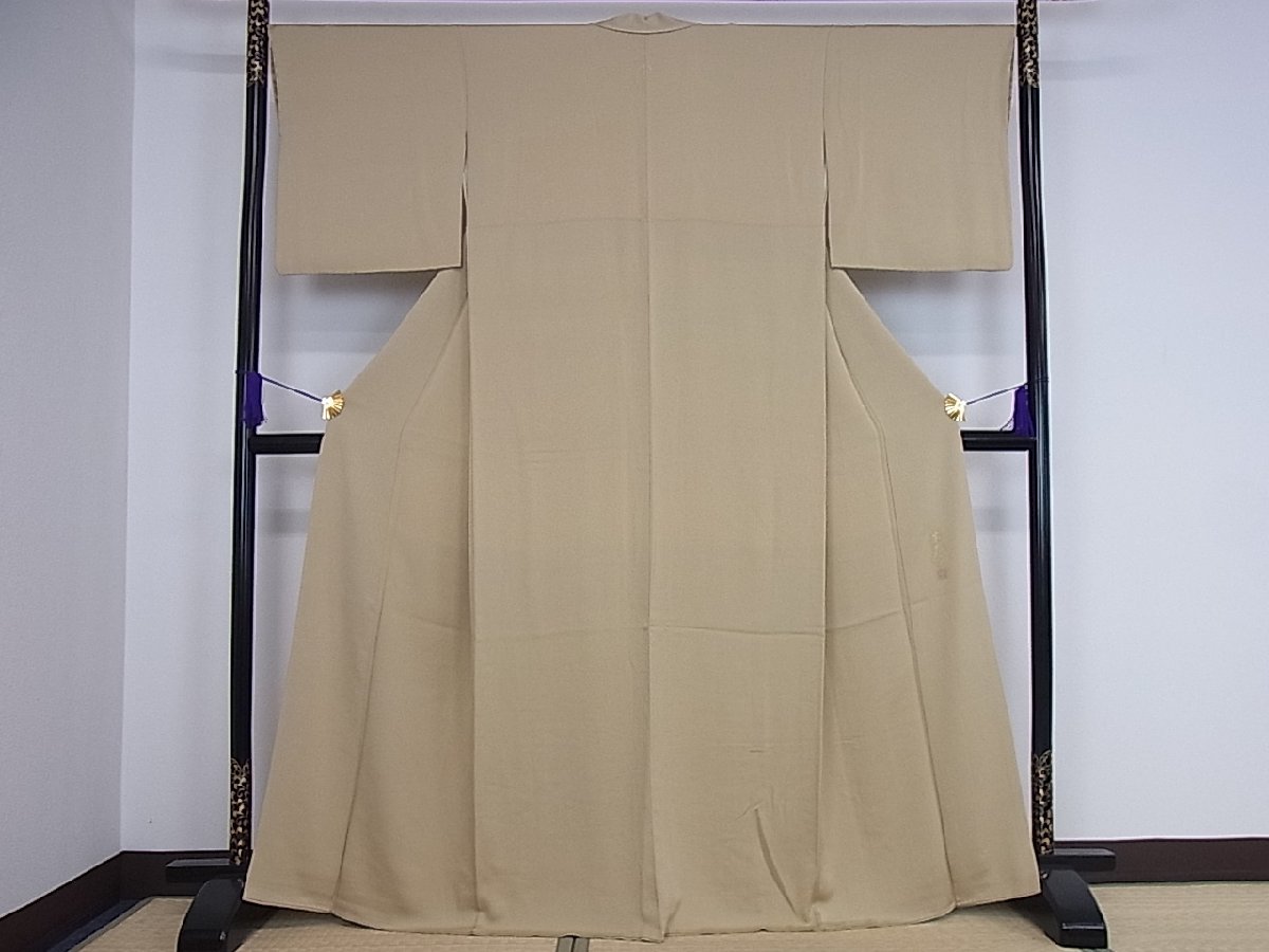 平和屋着物■上質な色無地　作家物　飴色　逸品　ha297