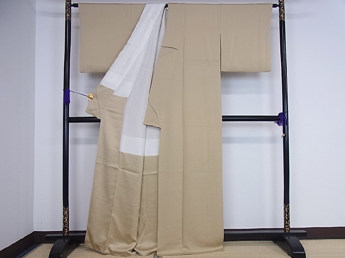 平和屋着物■上質な色無地　作家物　飴色　逸品　ha297