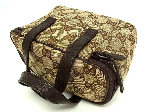 美品✨ GUCCI グッチ バニティ アクセサリーポーチ GG キャンバス 1円 □美品□ GUCCI グッチ 124539 GGキャンバス×レザー バニティ