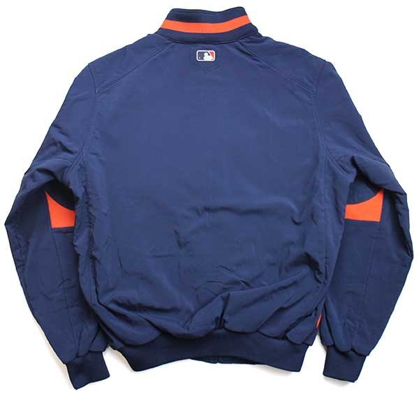 ★00s Majestic MLB Detroit Tigers パッチ THERMA BASE ソフトシェルジャケット 紺×オレンジ M★フリース タイガース ベースボール Detroit Tigers Majestic XXL Y Button