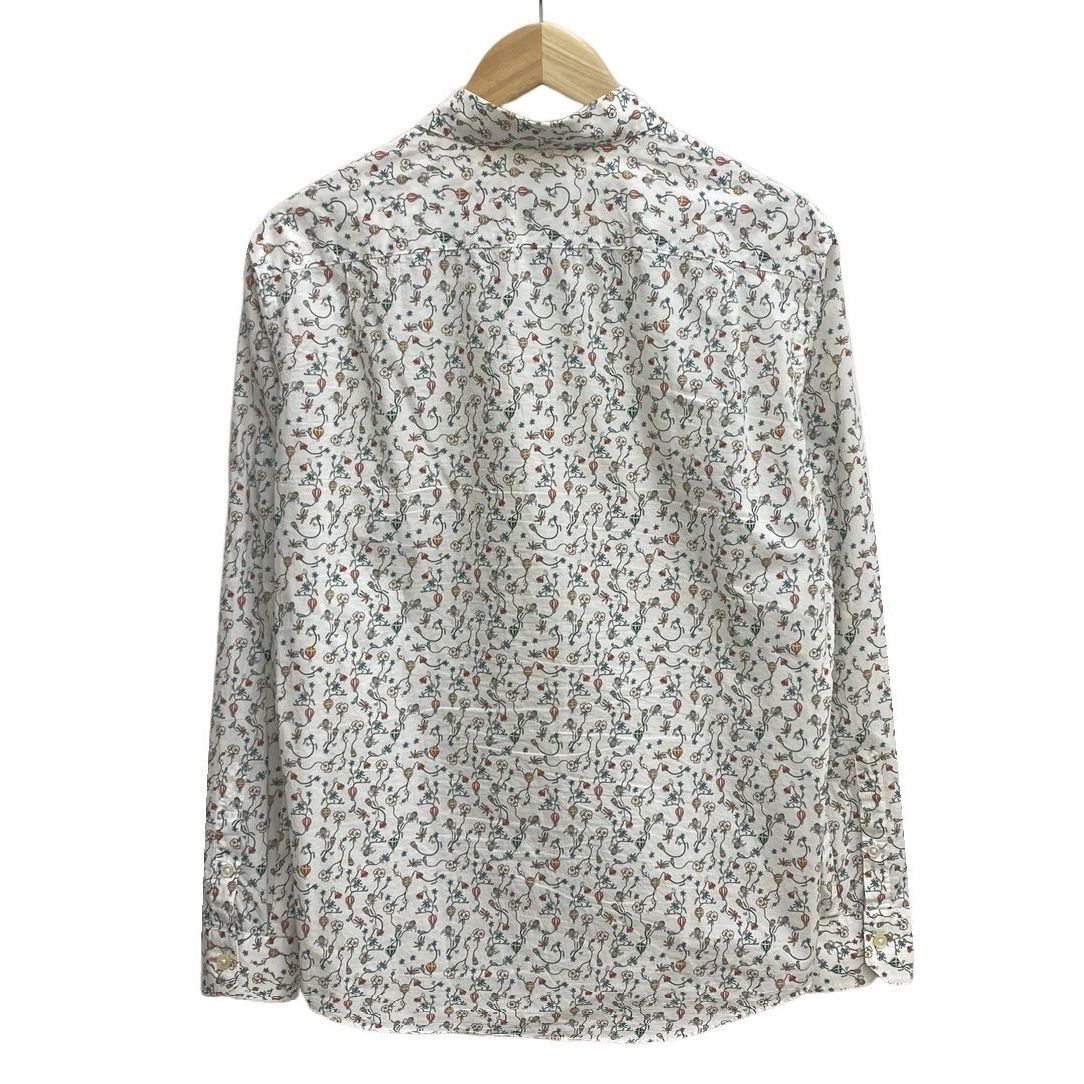 Paul smith ポールスミス 長袖 シャツ ストライプ 白 花柄 L Paul