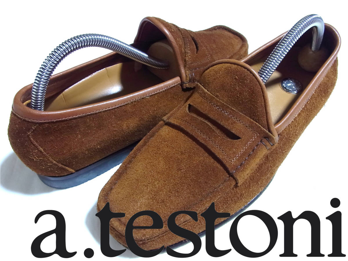 TESTONI (アメデオテストーニ) アテストーニ ア・テストーニ｜｜スムースレザー×スエードスニーカー｜6 中古・古着通販AMEDEO ア・テストーニ（もしくはテストーニ）について僕が知っていること。｜木村 一見コーデュロイ、実はスウェードという素材感が新鮮なドライビング スエード ダブルモンクストラップシューズ &frasl;ア・テストーニ アメデオ・テストーニ 80s-90s?&frasl;Vintage☆ SIZE （靴&frasl;シューズ）のフリマアイテム一覧 イタリア製 7ノルベジェーゼ製法&frasl;Amedeoライン