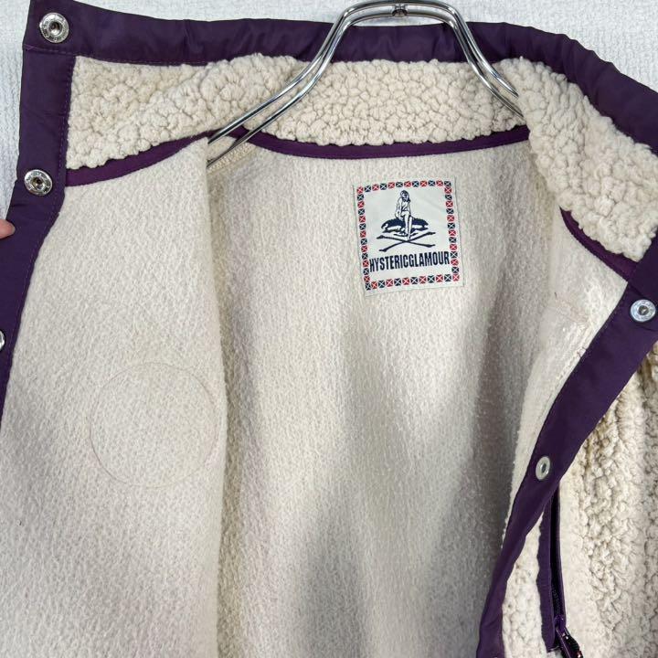 ヒステリックグラマー ボア ブルゾン ロゴ ファックベアー 刺繍 