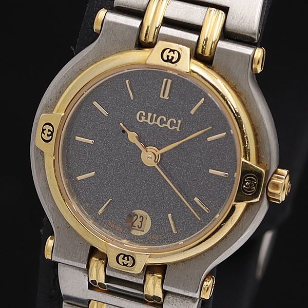 グッチ QZ GUCCI デイト グレー文字盤 9000M 9000L 公式通販 メンズ 