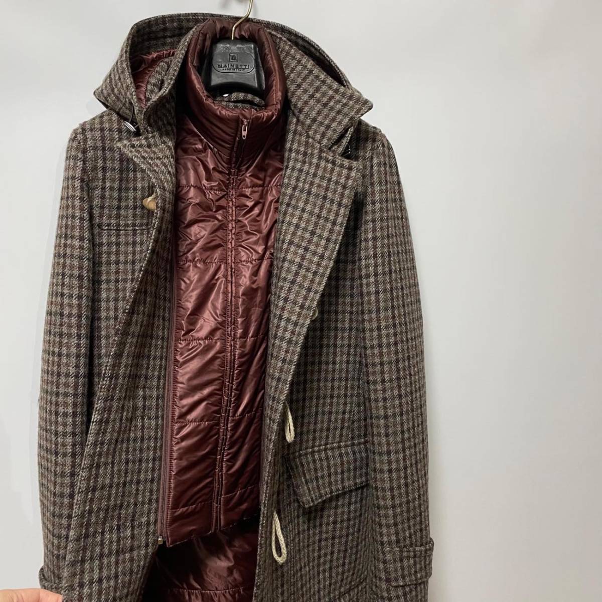 HERNO ヘルノ 中綿入りツイードダッフルコート 定価168,000円 48(L 