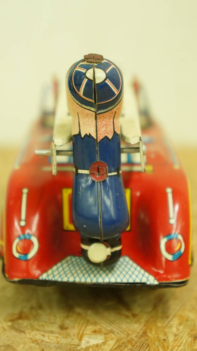 マルサン 消防はしごが飛び上がる 猿消防車ブリキ ハシゴ車