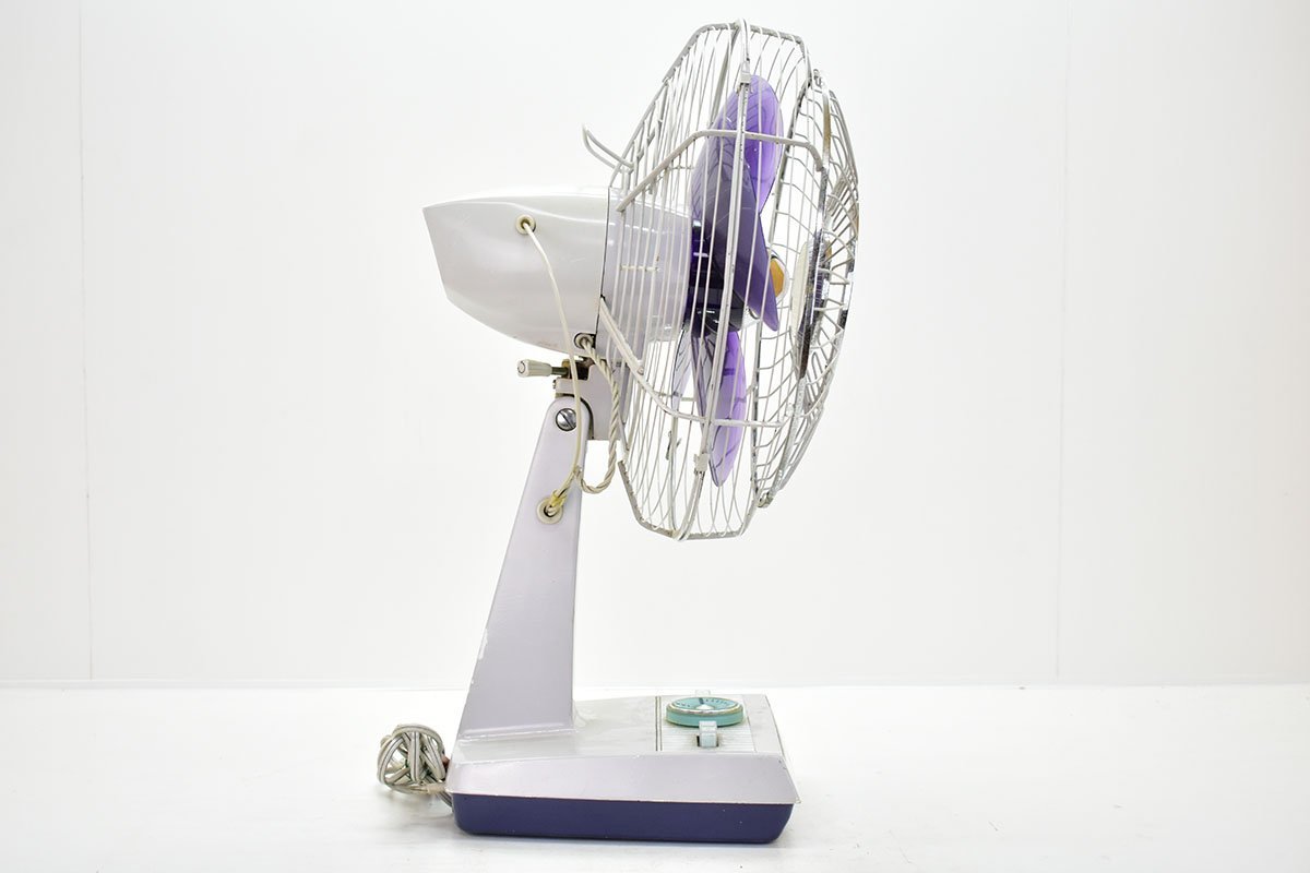 【希少 完動品】東芝 昭和レトロ 扇風機 HU形 30cm 青透明羽 TOSHIBA AJ形 30cm 4枚羽根 扇風機 希少カラー [東芝][紫][ロータリー