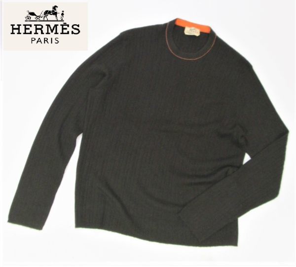 正規品 HERMES MENS CASHMERE100% クルーネックセーター エルメス カシミヤ ニットソー ブラウン×オレンジ イタリア製 XL ER-26 HERMES メンズ エルメス HIGH PARIS メルカリ