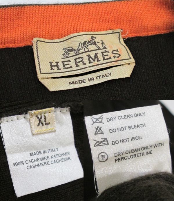 正規品 HERMES MENS CASHMERE100% クルーネックセーター エルメス カシミヤ ニットソー ブラウン×オレンジ イタリア製 XL ER-26 HERMES メンズ エルメス HIGH PARIS メルカリ