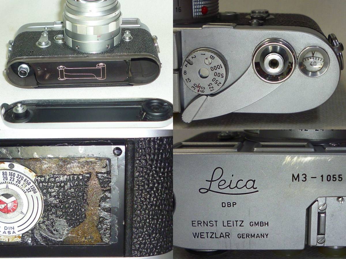 ライカ Leica 　M3 　カメラ　レトロ　ケース付　DBP　1：1.4　50㎜　メンテナンス出来る方 M3 Leica ライカ Classic 5.1 1円〜