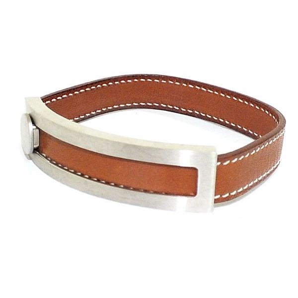 1円 □美品□ HERMES エルメス レザー バングル ブレスレット