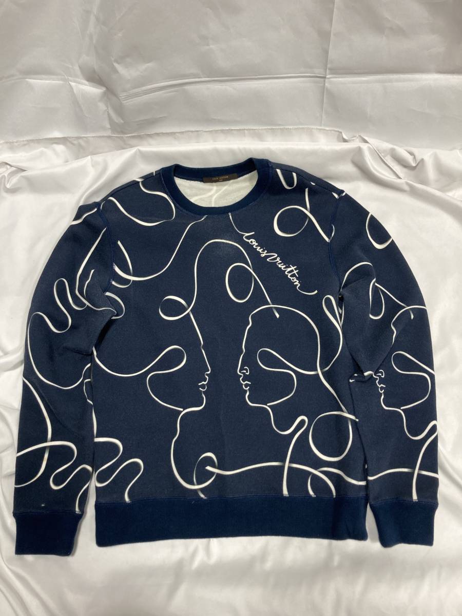 LOUISVUITTON ルイヴィトン　トレーナー　Mサイズ LOUIS ルイヴィトン VUITTON 中古ルイヴィトン ブルー スタッズ