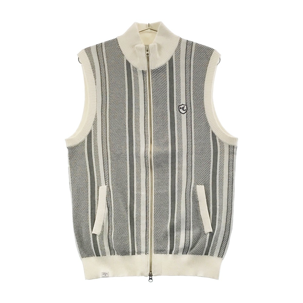 CALLAWAY SELECT キャロウェイ セレクト ニットベスト ストライプ柄 グレー系 LL [240001658941] ゴルフウェア メンズ