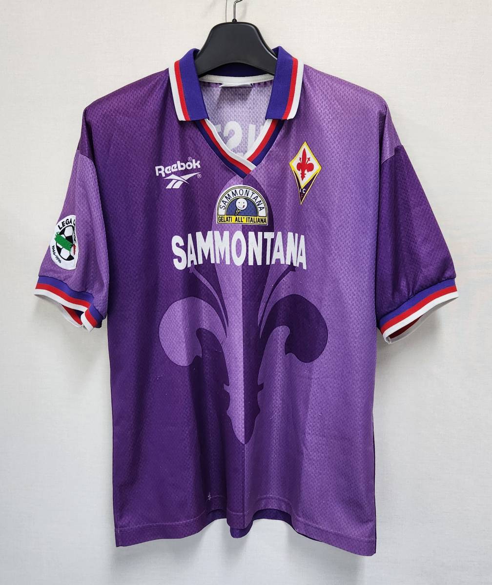 95-96フィオレンティーナ 96-97 FIORENTINA ACF(H)#9 バティステュータ BATISTUTA 半袖 Reebok正規 セリエA仕様 XL