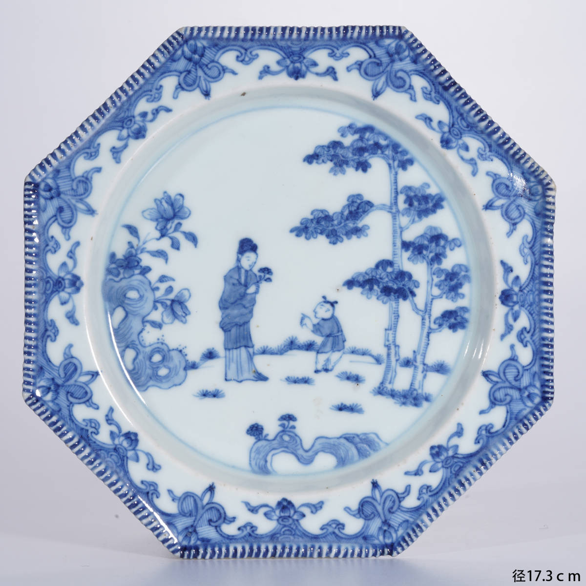 古染付 青花人物図 大皿 新渡 中国古美術 時代物 染付 | ⁄ 中国古玩 青花 唐物 皿 古染付 清朝時代頃-
