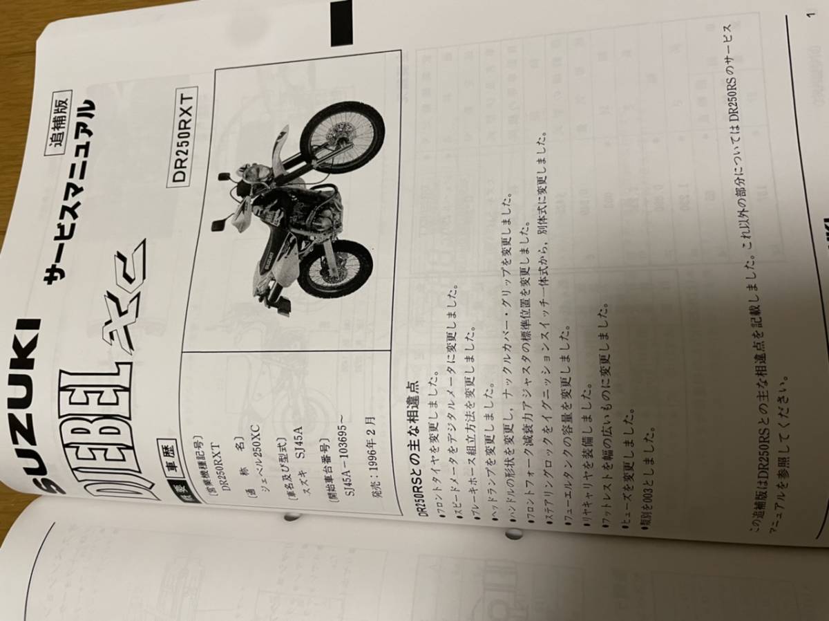 DR250R ジェベル250XC SJ45A サービスマニュアル パーツリストセット