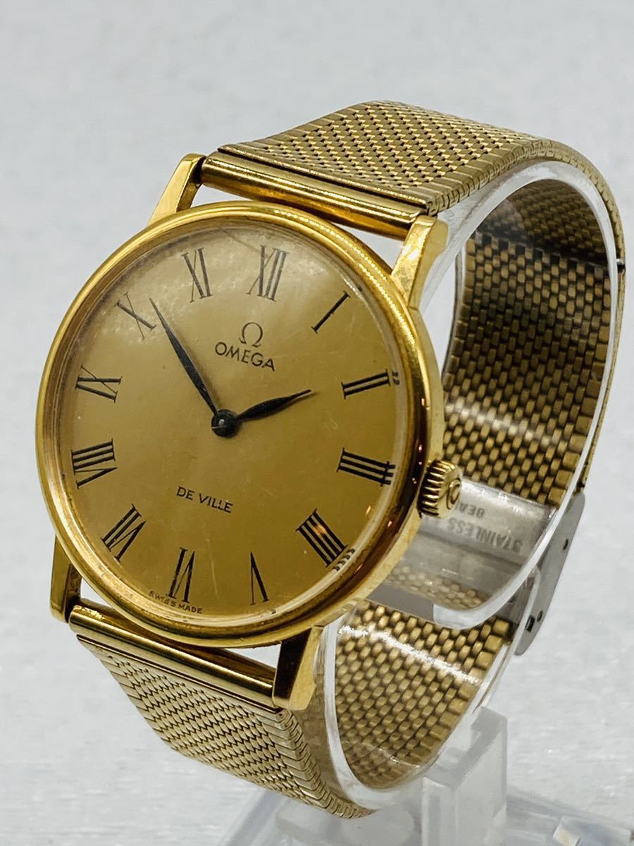2026，安い 9e89 必見 OMEGA オメガ DE VILLE デビル 手巻き メンズ腕時計 20&Omega; 刻印 ゴールドカラー アンティーク 不動 品 現状品(デビル)｜売買されたオークション情報、yahooの商品情報をアーカイブ公開 - デビル