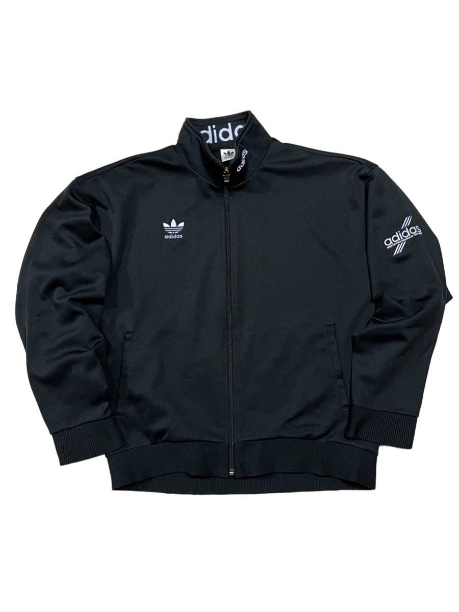 adidas ジャージジャケット トラックジャケット ブラック Lサイズ相当 古着