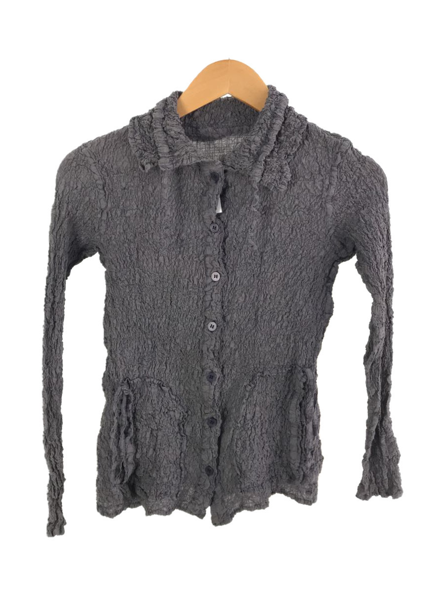 me ISSEY MIYAKE◆長袖ブラウス/-/ポリエステル/GRY