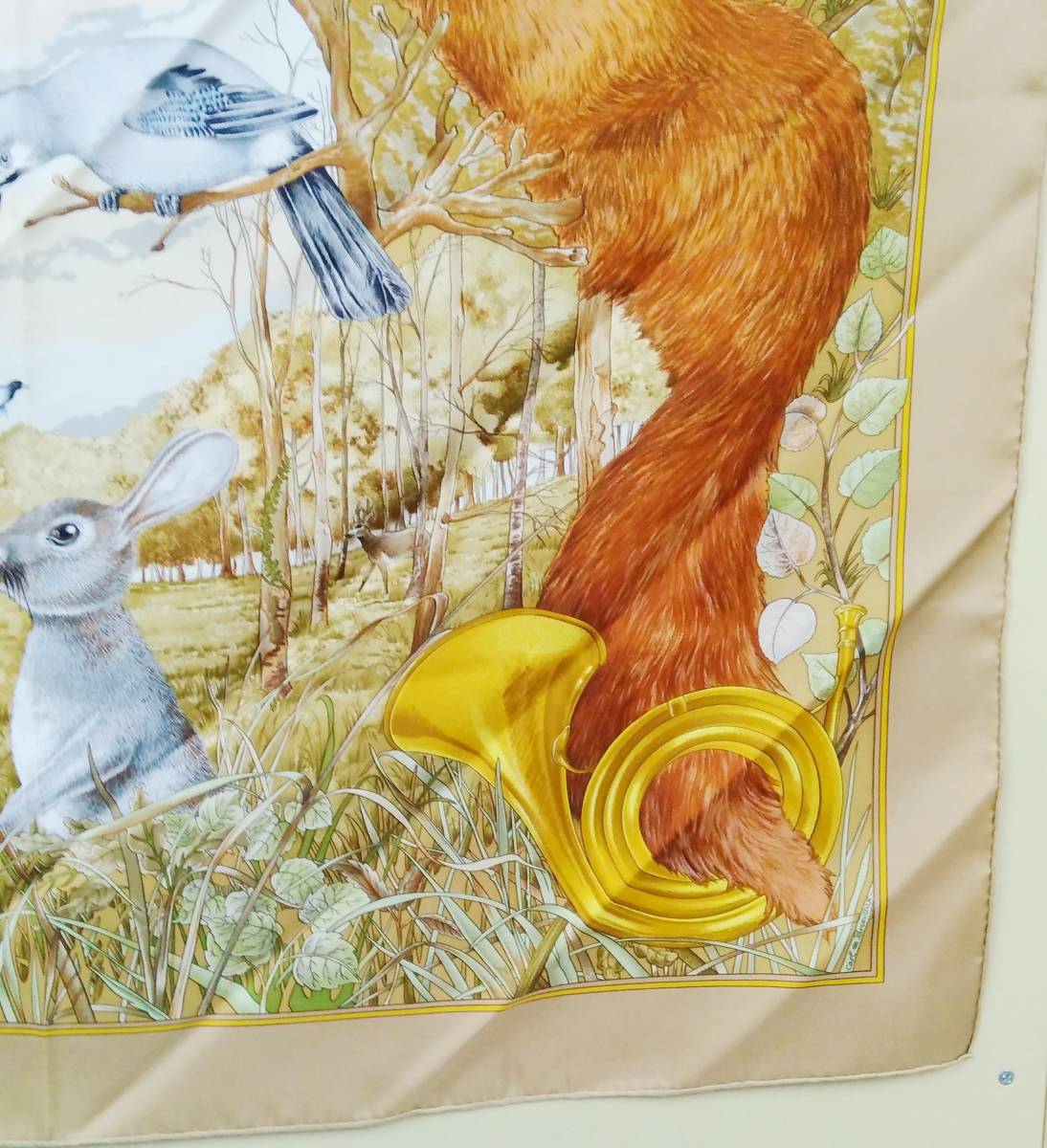 HERMES エルメス カレ90 LES CAVALIERS D OR 黄金の騎士 スカーフ