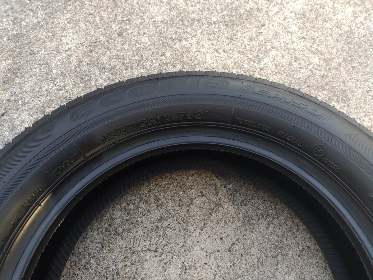 255 ブリヂストン ECOPIA EP150 155/70R13 75S 4本 新車外し 22年製