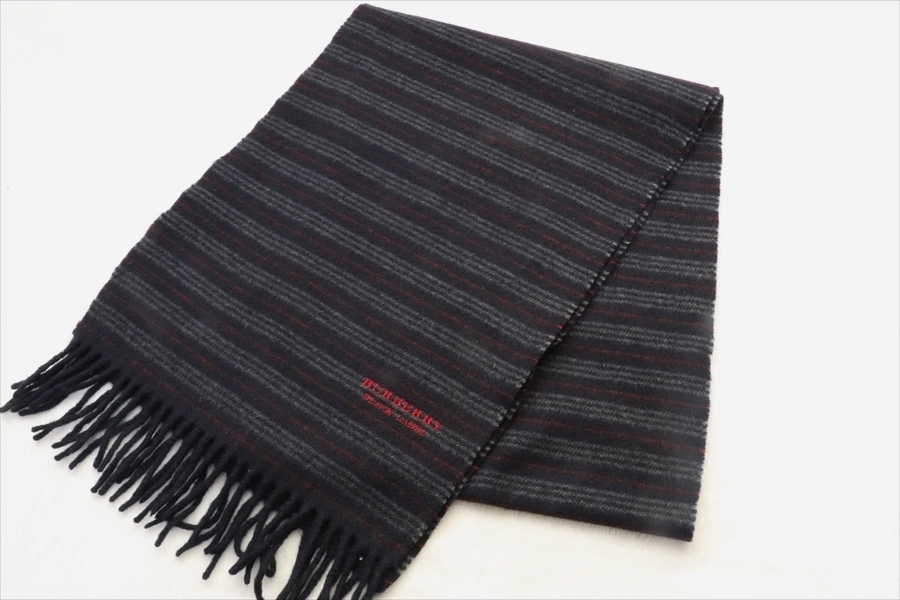 【19871224】ブラックレーベル カシミアマフラー 値下げ中！BURBERRY BLACK LABEL カシミヤ100% マフラー 19871224