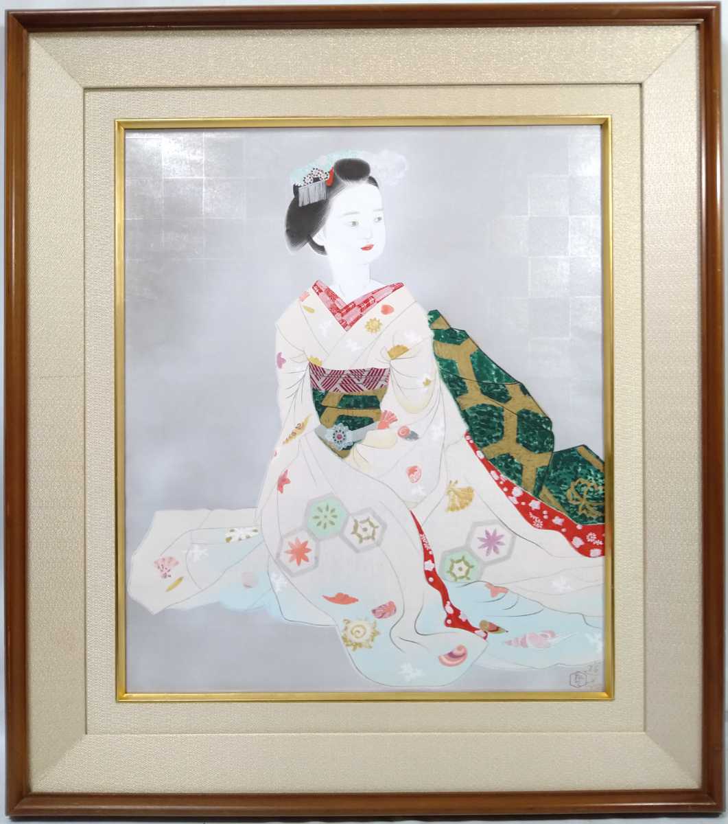 AYA-1△彩国△真作 小倉遊亀 日本画 木版画【舞妓 美人画】高見澤版 