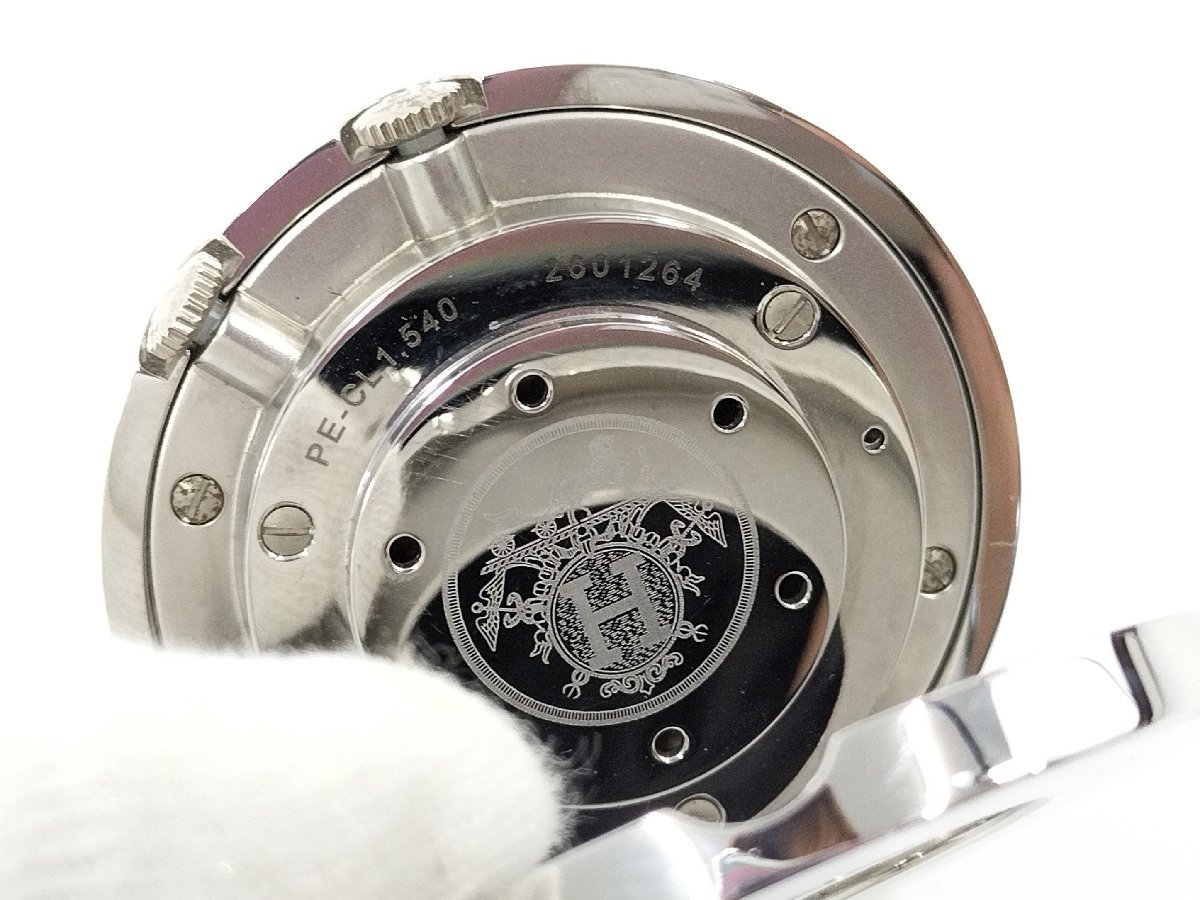 ○エルメス HERMES クリッパー 置き時計 PE-CL1.540 クオーツ SS