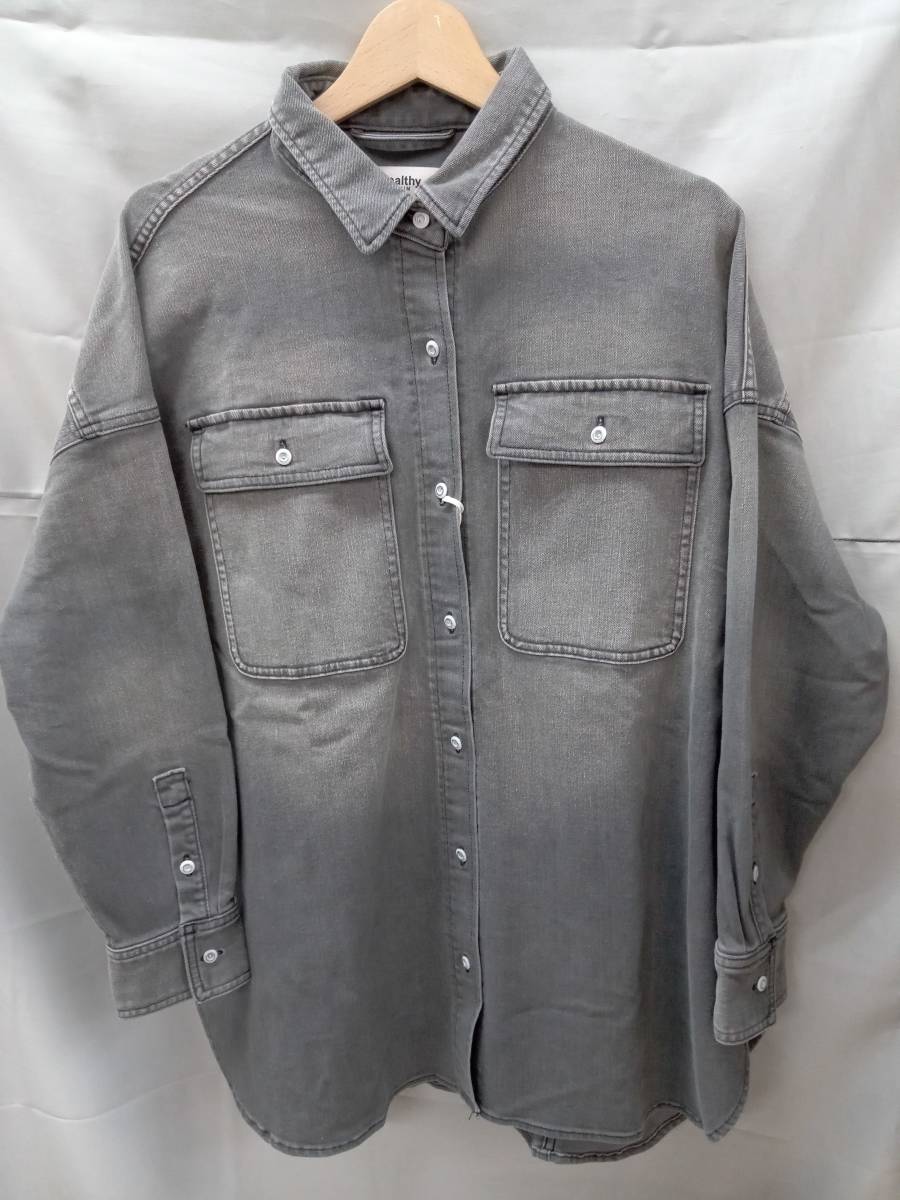 Healthy DENIM ヘルシーデニム デニムシャツ グレー S HL59630-grの 