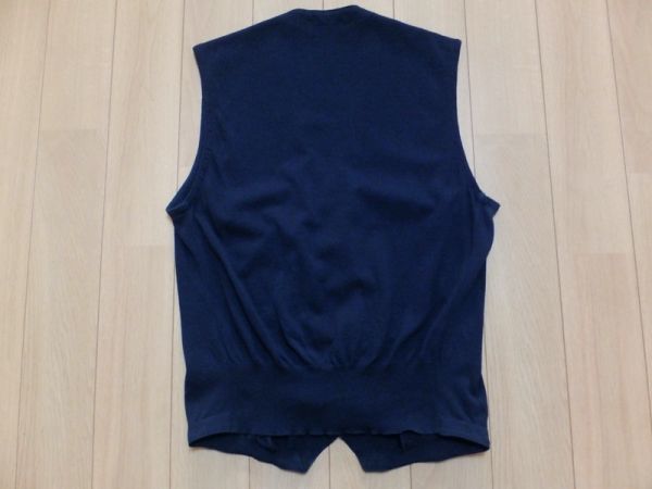 Gran Sasso グラン サッソ☆Wニットベスト☆濃紺☆50☆イタリア製 