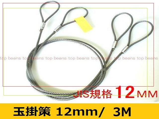 人気定番，爆買い JIS 玉掛策 １２ｍｍ&times;３ｍ 10本set 国内加工４分 台付にも&rdquo;&rdquo;３万円以上 &rdquo;&rdquo; ロック 鉛止め ワイヤロープ スリング(その他)｜売買されたオークション情報、yahooの商品情報を その他