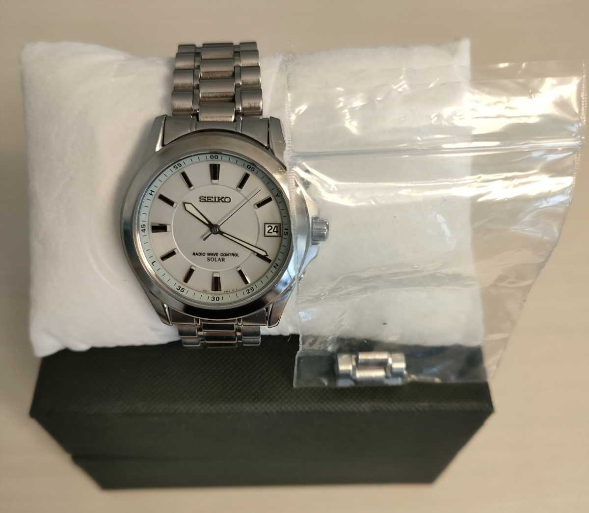 1円スタート】SEIKO 電波ソーラー腕時計 ステンレススチール 検索 