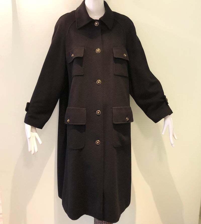 【CO7】極美品　CHANEL シャネル　1995年　カシミヤ　ココボタン　コート　40