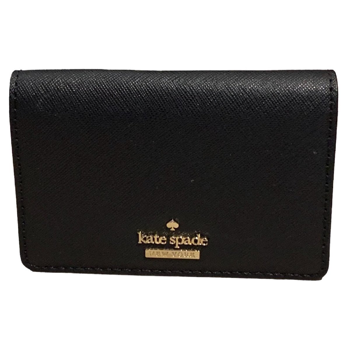 Kate Spade ケイトスペード ロゴ レザー 二つ折り カードケース 名刺入れ ブラック(財布)|売買されたオークション情報、yahoo ...