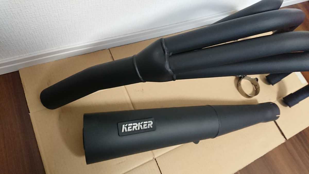 カワサキ ZEPHYR 400用 KERKER メガホンマフラー スチール製 ゼファー 