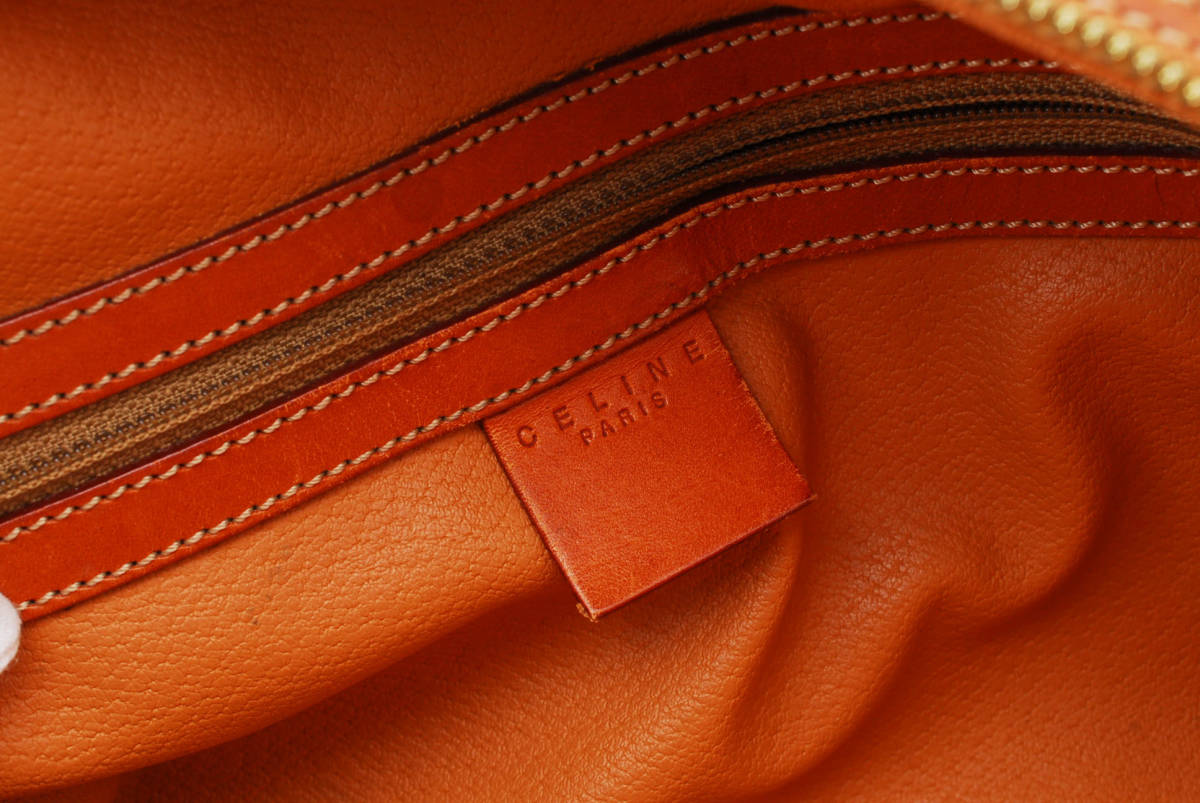 【1円スタート】CELINE ヴィンテージ セリーヌ マカダム PVC レザー ハンドバッグ トートバッグ 半月型 22-6395 セリーヌ PVC マカダム トップハンドル クラシカル ベージュ