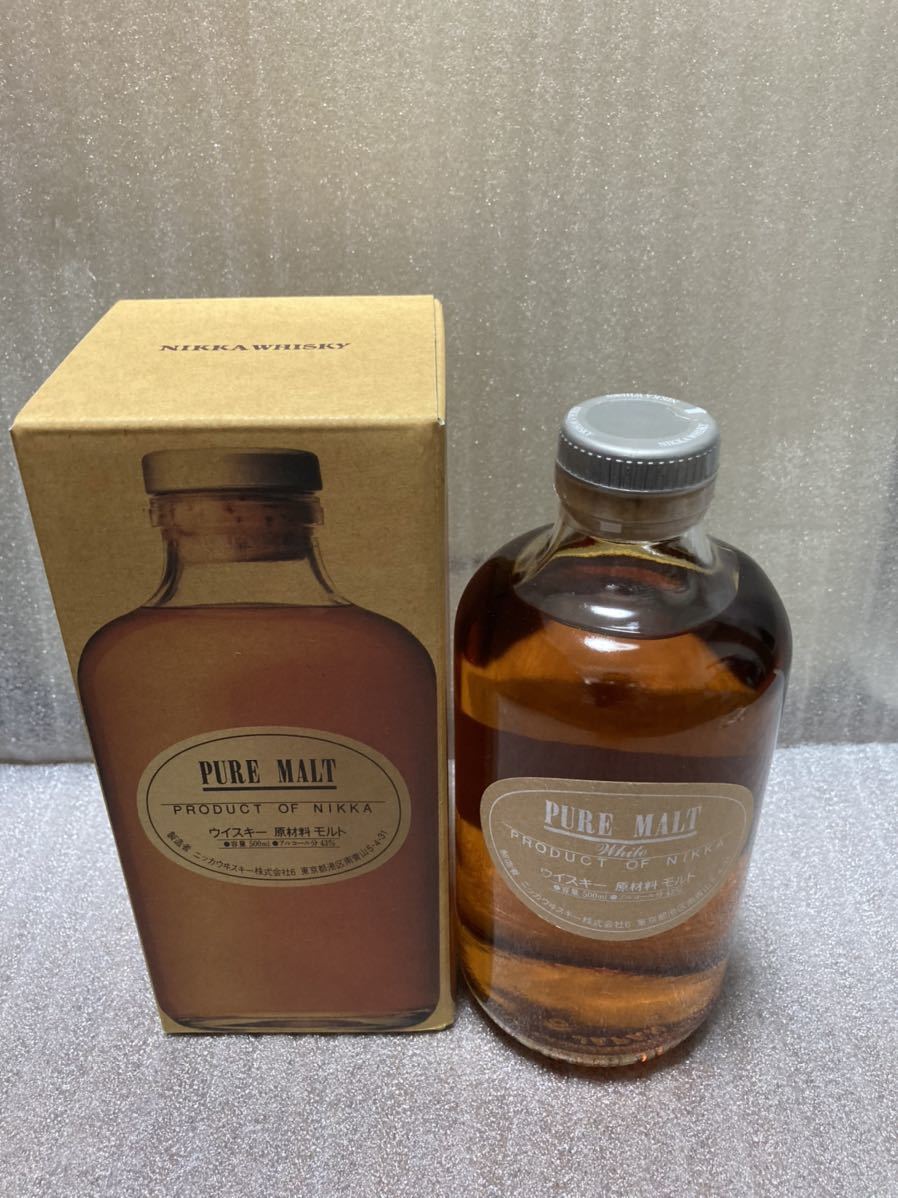 貴重]【未開封】ニッカ ピュアモルト ホワイト 500ml 43%、箱付 ピュア